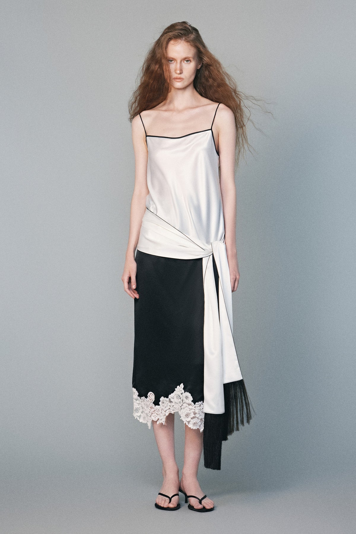 Black Stream-lined Silk Scarf | 03-black-stream-lined-silk-scarf
