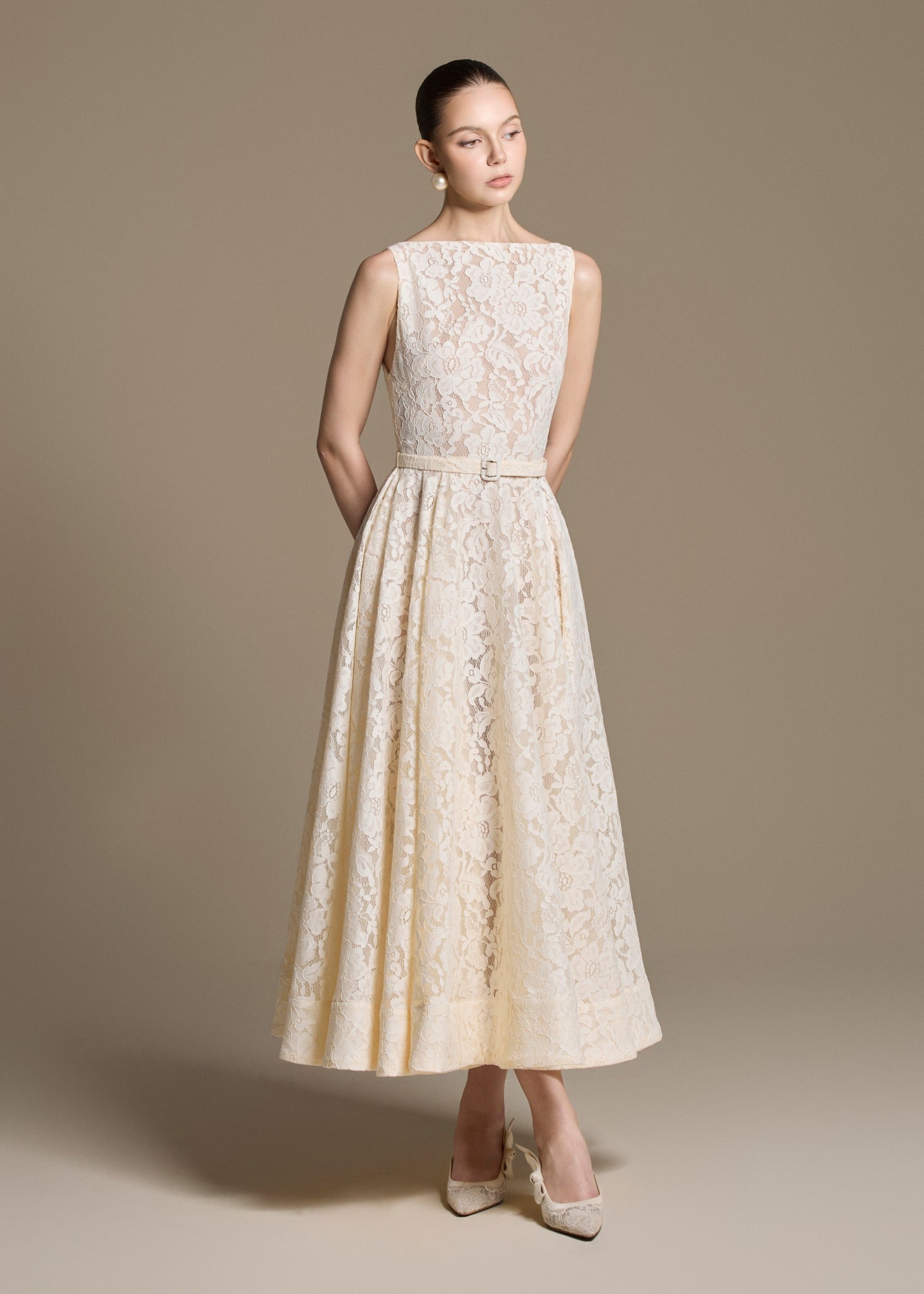 Eliza Sleeveless Lace Dress — HUONG M