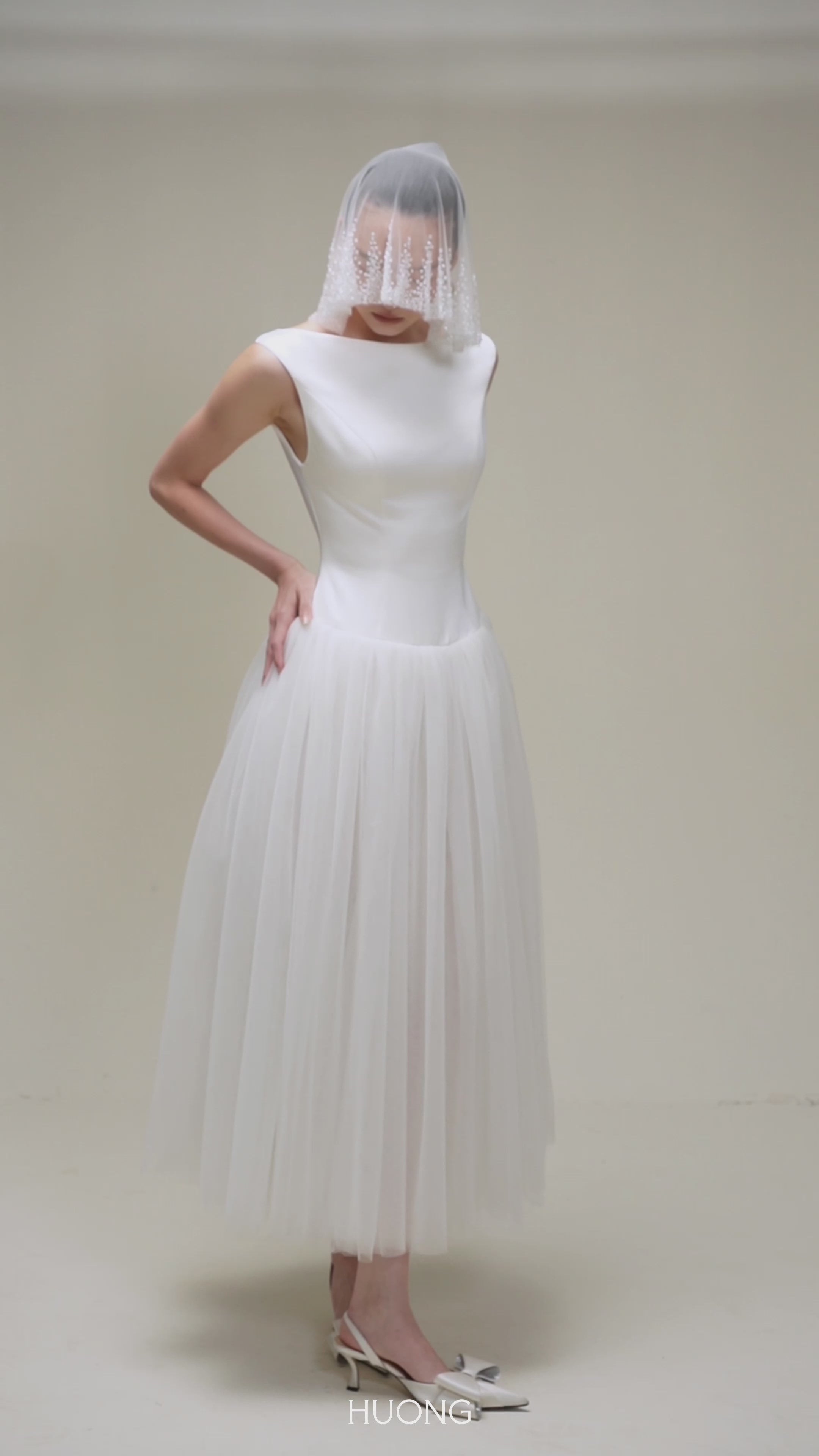 Chérie Taffeta & Tulle Dress — HUONG